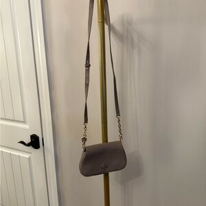 Tory Burch Gray Chalked Pebble leather Crossbody Bag NWOT